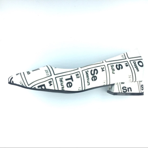 Periodic Table Ballet Block Heel Flats Pointed Toe - Picture 8 of 8